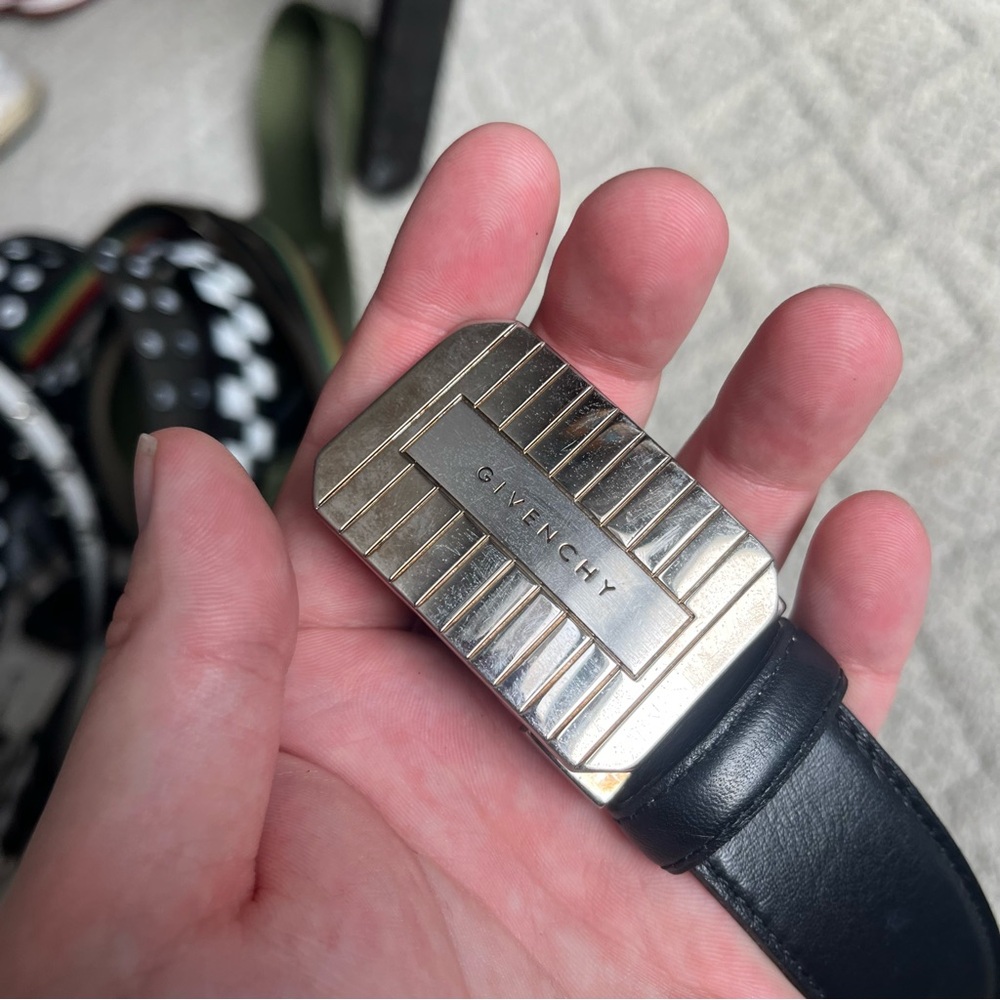 Givenchy Black and Silver Men's Belt